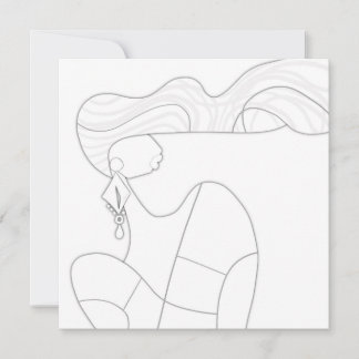 Mulher Elegante Cartão de Arte Moderna para Colori