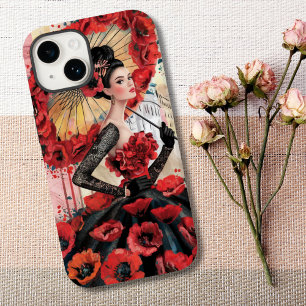 Mulher Elegante e Moderna & Vestido Floral de Papo