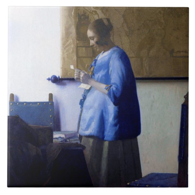 Mulher em azul, Johannes Vermeer (Frente)