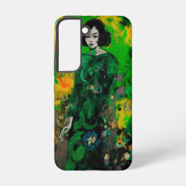 mulher em campo colorido