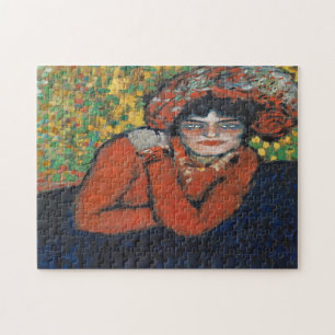 Mulher em Chapéu, Abstrato Jigsera Quebra-cabeça