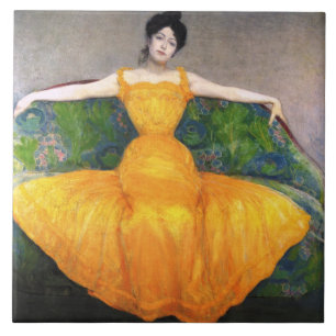 Mulher em vestido amarelo (por Max Kurzweil)