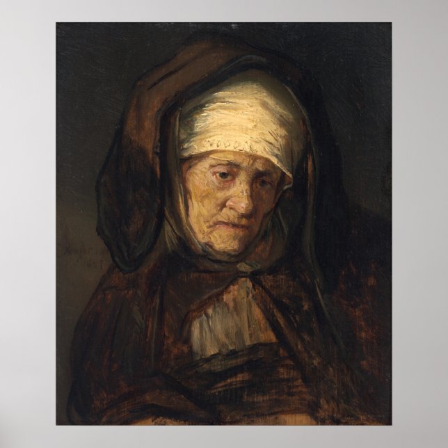 Mulher Envelhecida - Rembrandt Fine Art Poster (Frente)