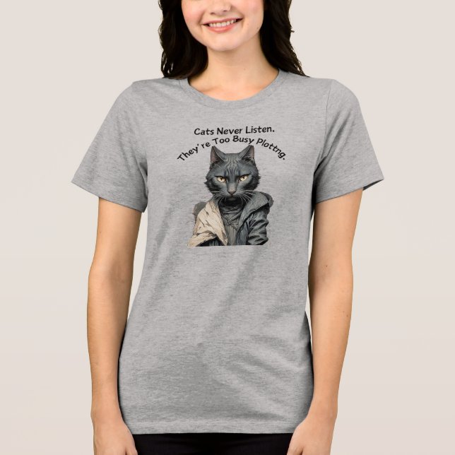 Mulher Escritora Camisa de Gato (Frente)
