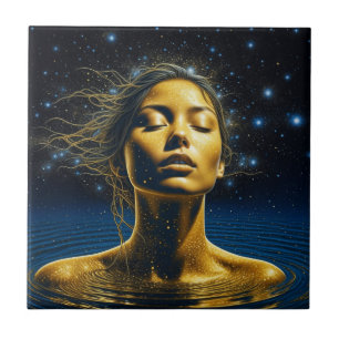 Mulher Etérea Meditando Sob as Estrelas