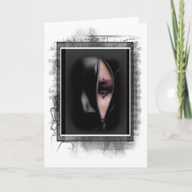 Mulher Exclusiva no Cartão de Saudação Grunge Zipp (Frente)