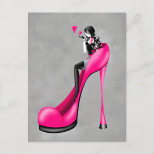 Mulher Fashion em Stiletto Cartão Postal