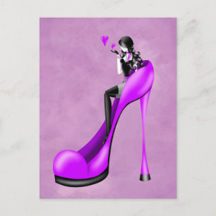 Mulher Fashion em Stiletto Cartão Postal