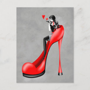 Mulher Fashion em Stiletto Cartão Postal