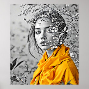 Mulher Floral Art Impressão
