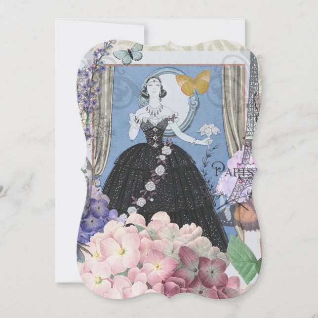 Mulher Floral Elegante Azul Vestido Chique  (Frente)