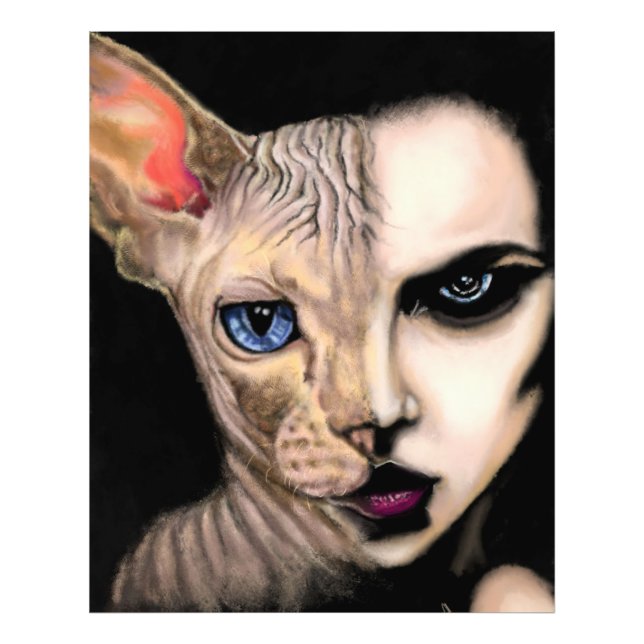 Mulher Gato - Impressão de Fotografia de Rosto - P (Frente)