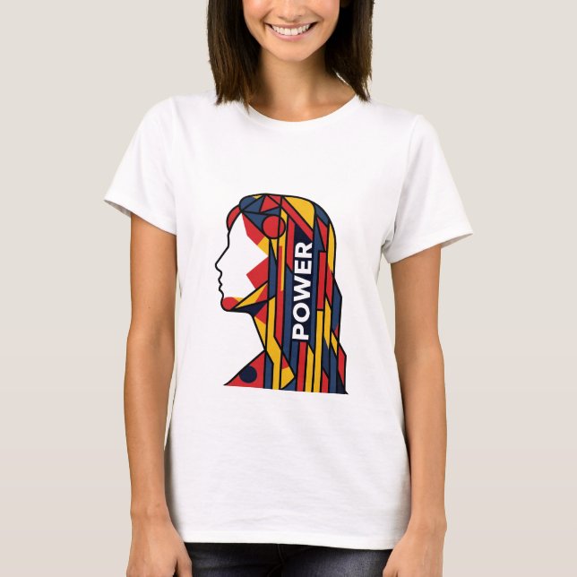Mulher Geométrica Abstrata | Camisetas Femininas (Frente)