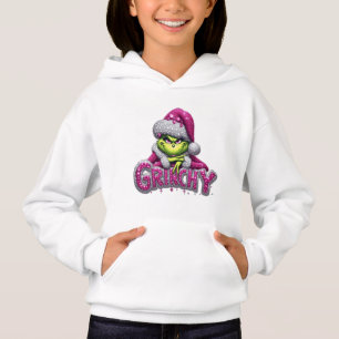 Mulher Grinchy — Capuz de Férias Rosa e Prata por 