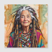 Mulher Hippie Idosa e Legal com Dread Locks  