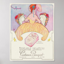 Mulher Impressão da Vintage de 1920 com flores