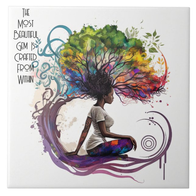 Mulher Inspirada Criada No Azulejo Cerâmico (Frente)