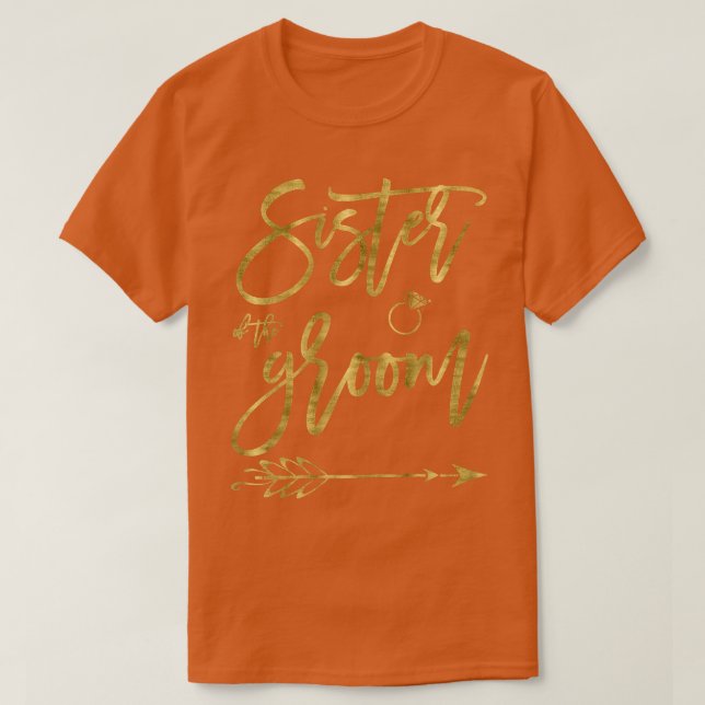 Mulher Irmã Da Camisa De Noiva Com Yello Escuro (Frente do Design)