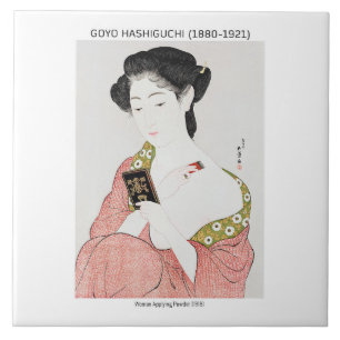 Mulher japonesa aplicando pó - Goyō Hashiguchi