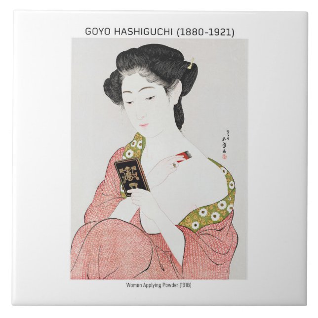 Mulher japonesa aplicando pó - Goyō Hashiguchi (Frente)