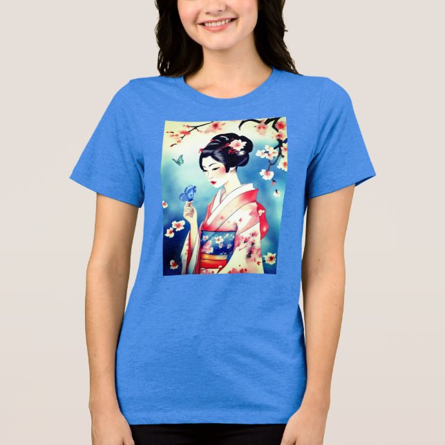 Mulher Japonesa com uma Borboleta Azul (Frente)