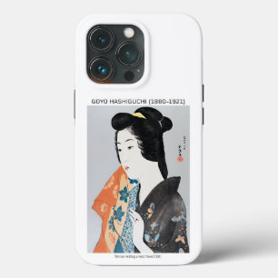 Mulher japonesa segurando sua toalha - Goyō Hashig