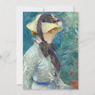 Mulher jovem com chapéu de palha   Berthe Morisot