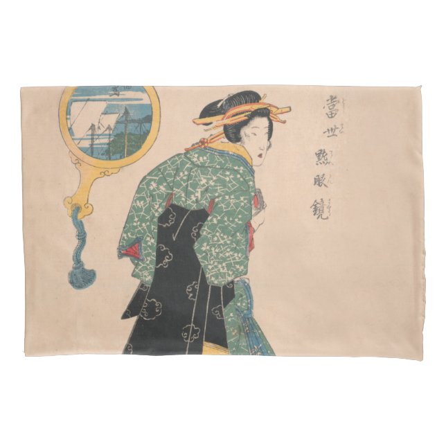 Mulher Kimono japonesa: Ukiyo-e Woodblock Impressã (Frente)