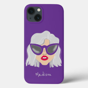 Mulher legal com Cinza com nome personalizado de ó