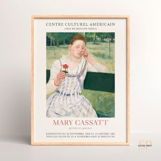 Mulher Mary Cassatt com Impressão de Arte Vermelha
