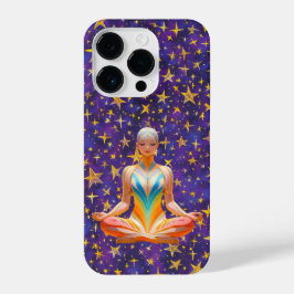 Mulher meditante e padrões irregulares -