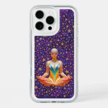 Mulher meditante e padrões irregulares -