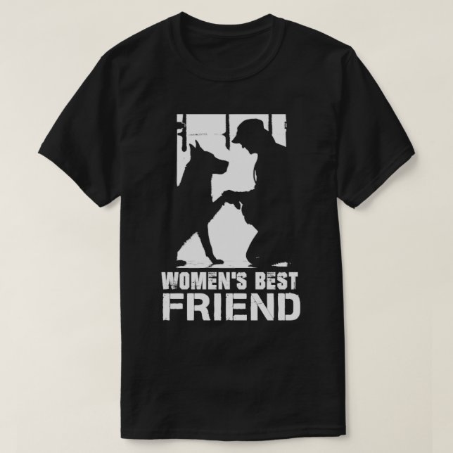 Mulher Melhor Amiga Camisa Cachorro Presente (Frente do Design)