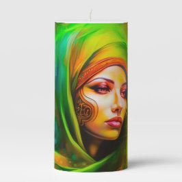 Mulher mística em cores neonárias