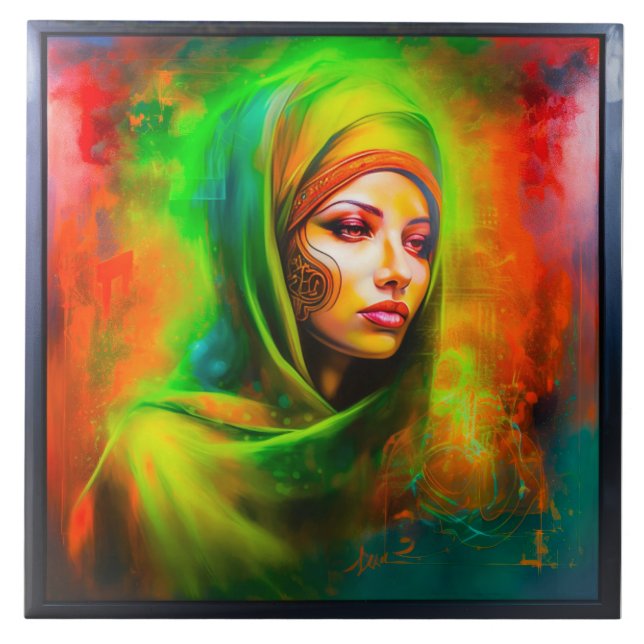 Mulher mística em cores neonárias (Frente)