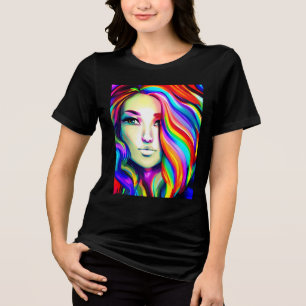 Mulher Moderna Retroativa com Cabelo Arco-íris