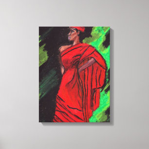 MULHER NA canvas VERMELHA