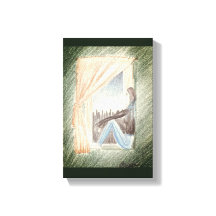 "Mulher Na Janela" Arte Na Canvas