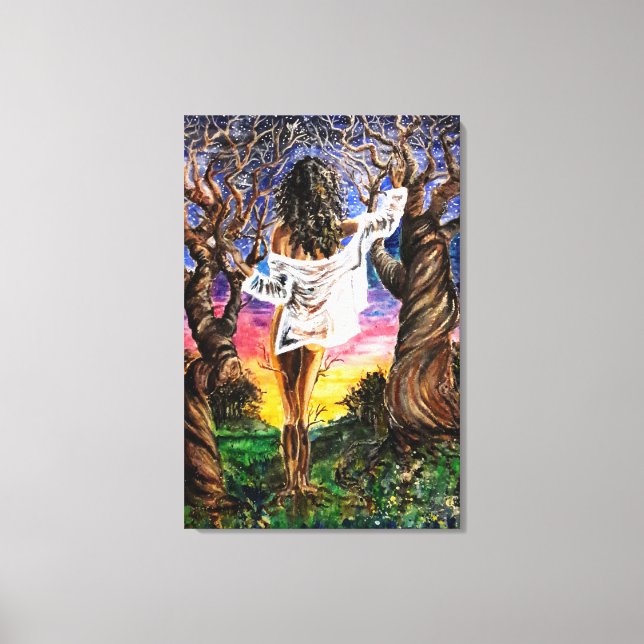 Mulher Na Natureza Impressão em Tela - Pintura (Frente)