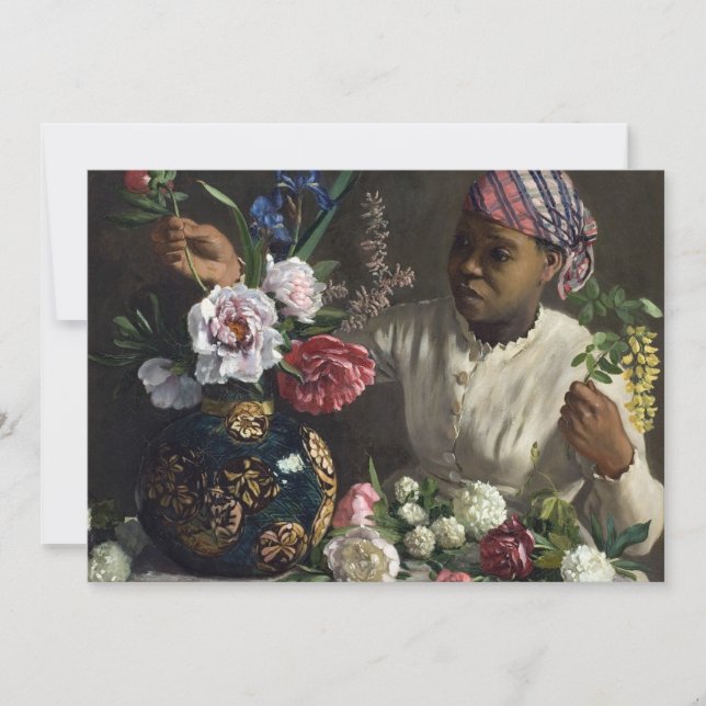 Mulher Negra com Peonies | Fré dé ric Bazille (Frente)