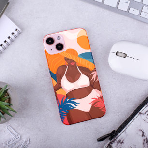Mulher Negra Curvy, Pronta para Férias de Praia