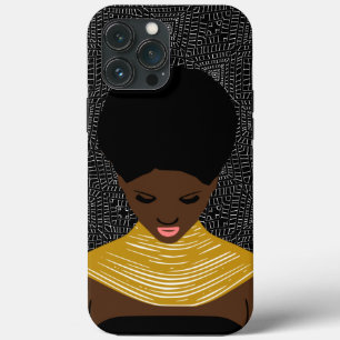 Mulher Negra Olhando Para Baixo   Colar Tribal