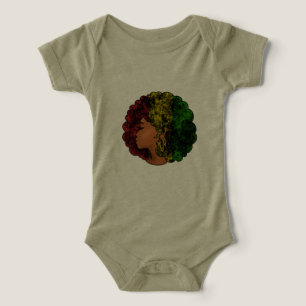 Mulher negra rasta afro vermelho amarelo verde