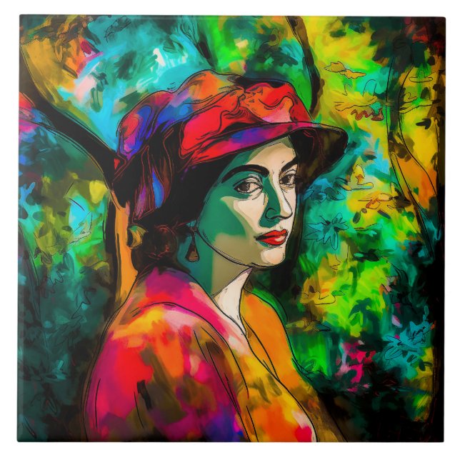 Mulher no Chapéu Vermelho (Frente)