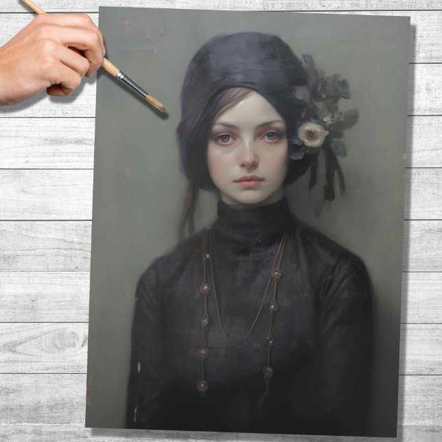 Mulher no Papel de Decoupage Preto 1 (Criador carregado)