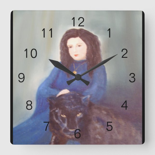 Mulher no Relógio de Parede Acritiva de Pantera Ne (Frente)