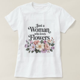 Mulher Que Adora Camiseta Branca De Flores