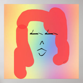 Mulher-retrora com Poster de cabelo vermelho