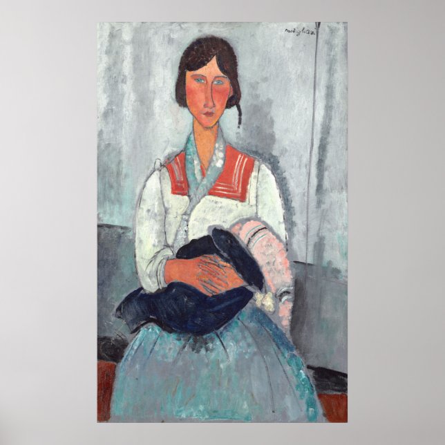 Mulher Roma - Amedeo Modigliani Fine Art Poster (Frente)