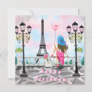Mulher Romântica De Cartões De Aniversário Na Torr